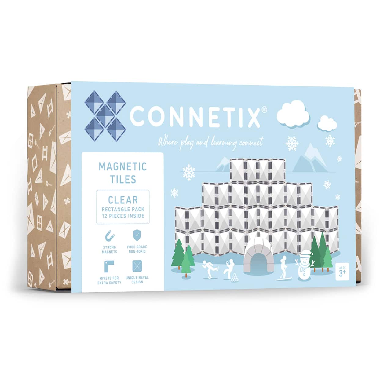 Connetix® Clear Magnetic Tiles Rectangle Packs, 12ct.
